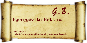 Gyorgyevits Bettina névjegykártya